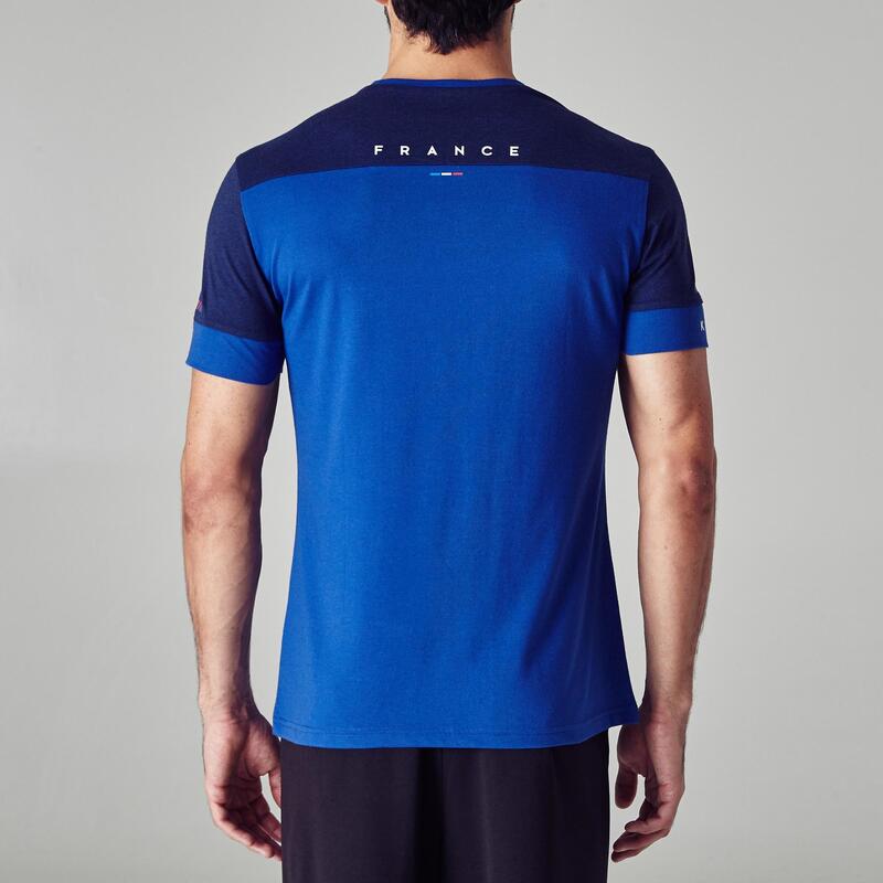 T-shirt de football adulte FF100 France bleu