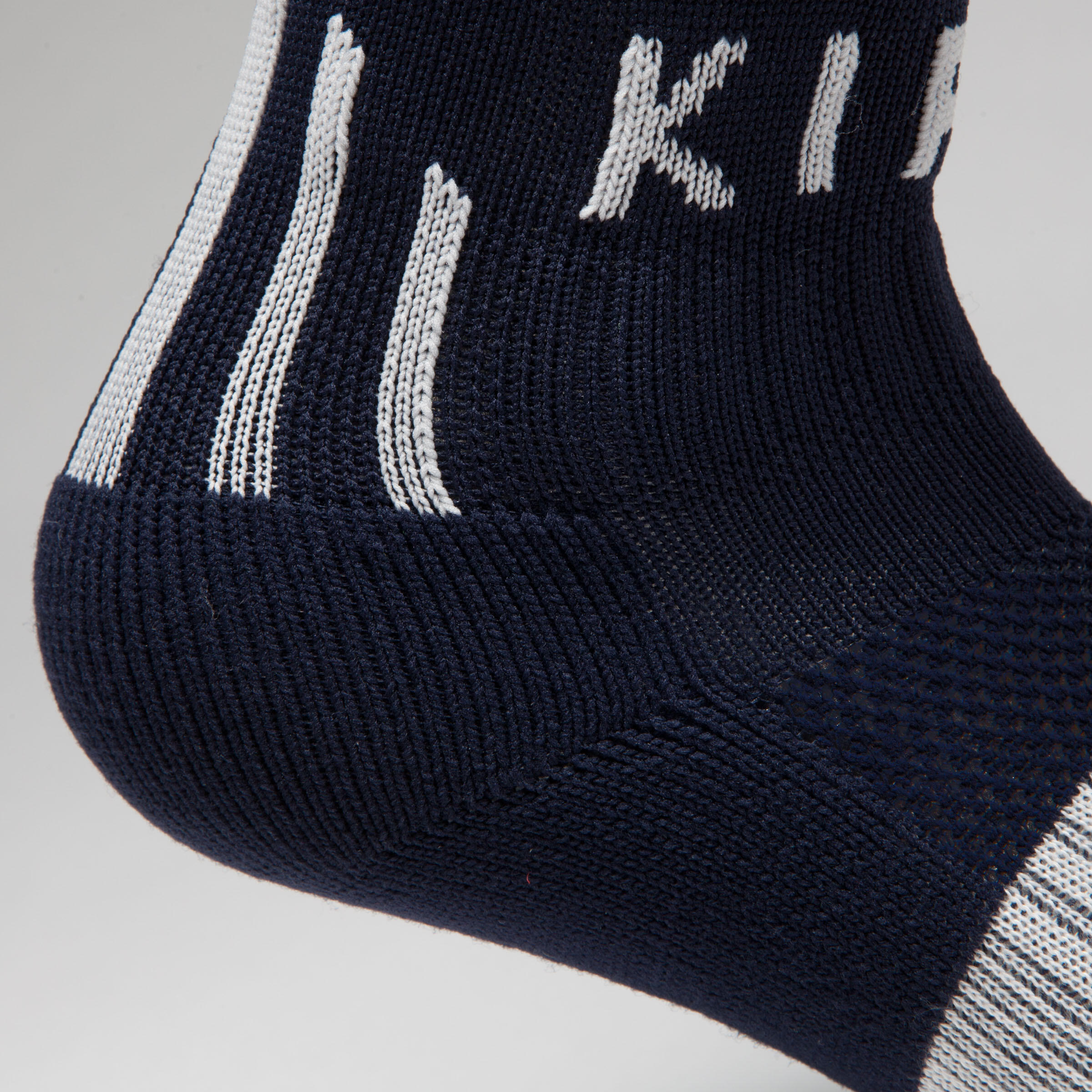 F500 Kids' Football Socks - Navy Blue/Grey 6/7