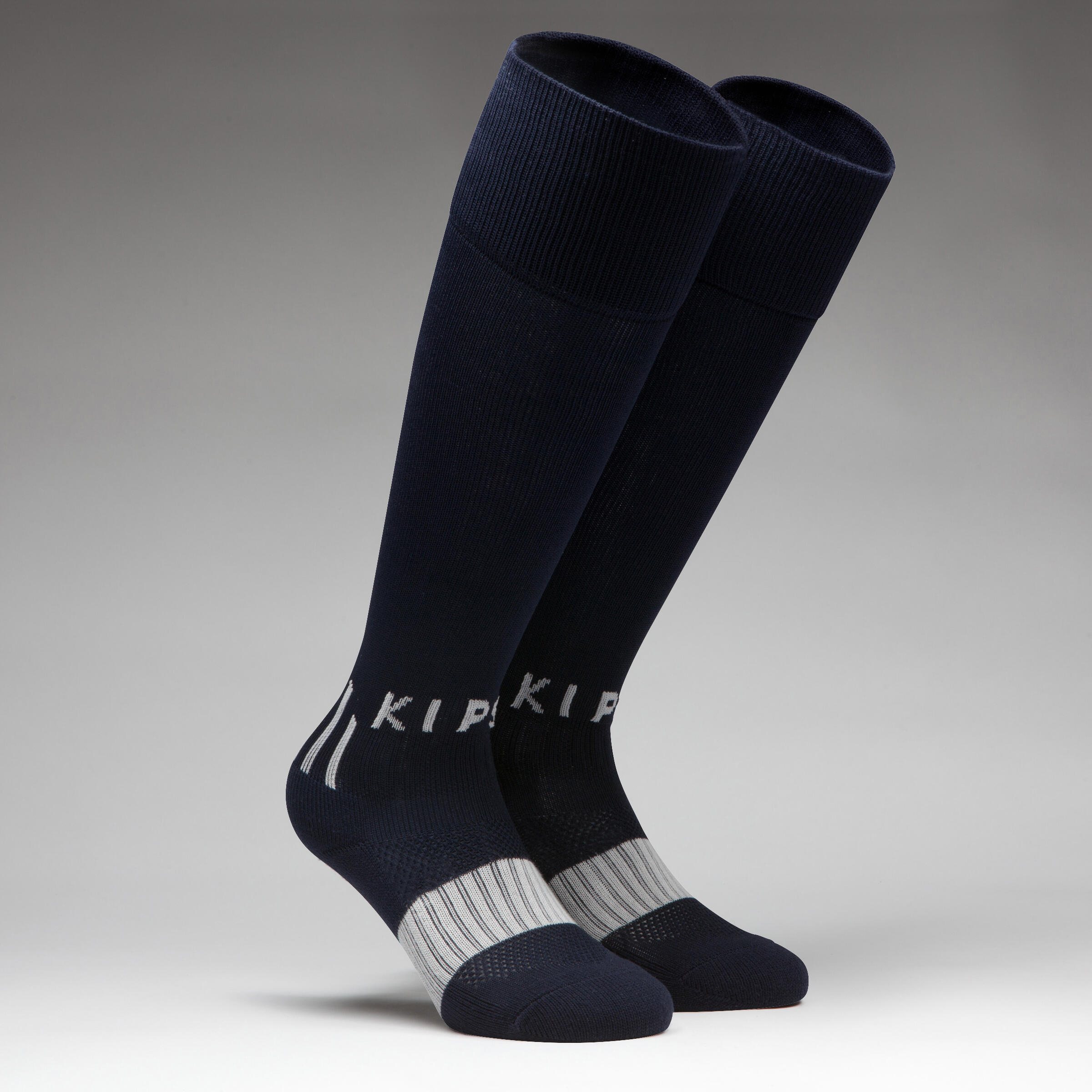 F500 Kids' Football Socks - Navy Blue/Grey 2/7