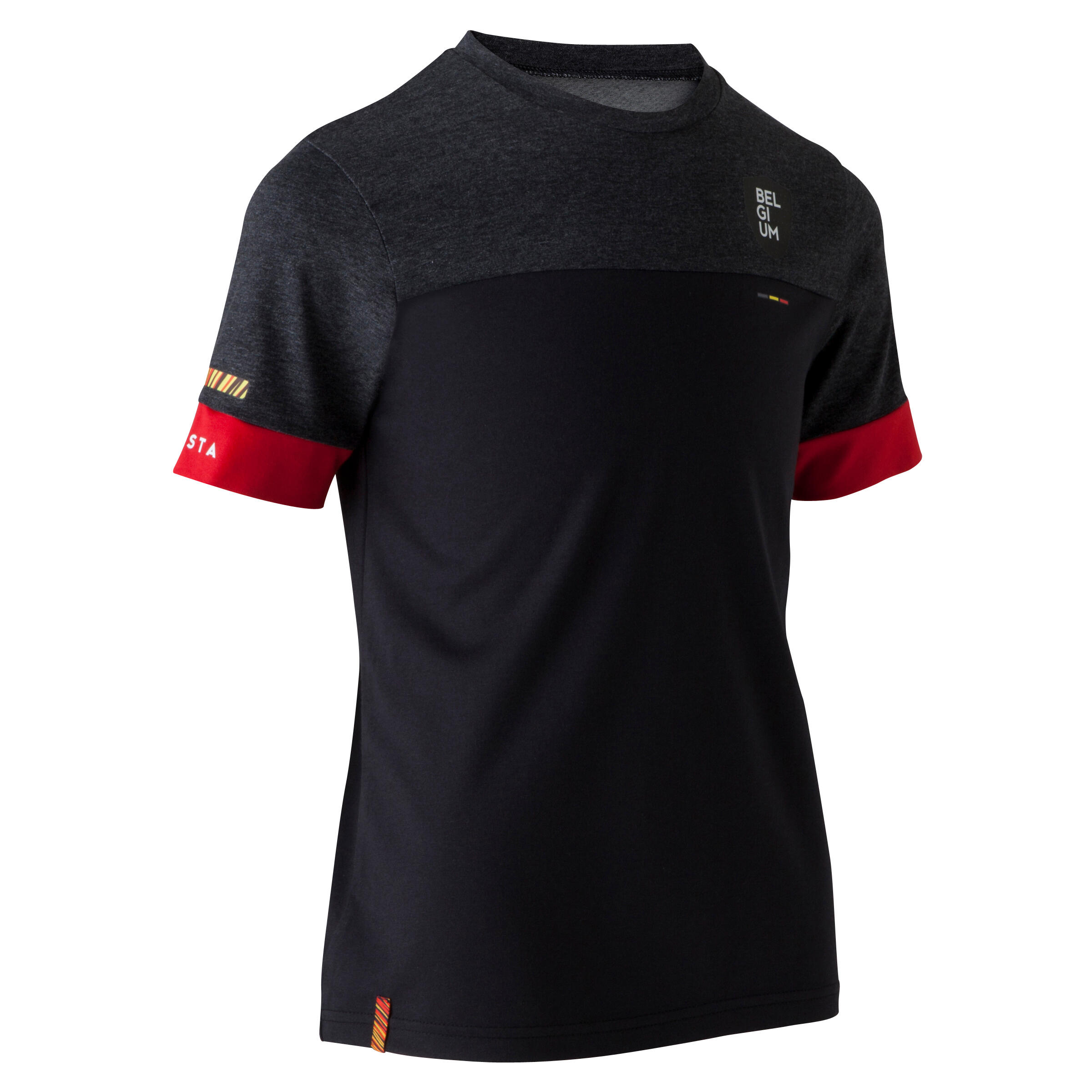 Tricou Fotbal FF100 Belgia Negru Copii