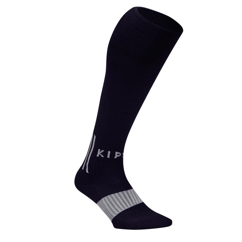 Chaussette de soccer adulte F500 noire et grise Chaussette de soccer adulte F500 noire et grise