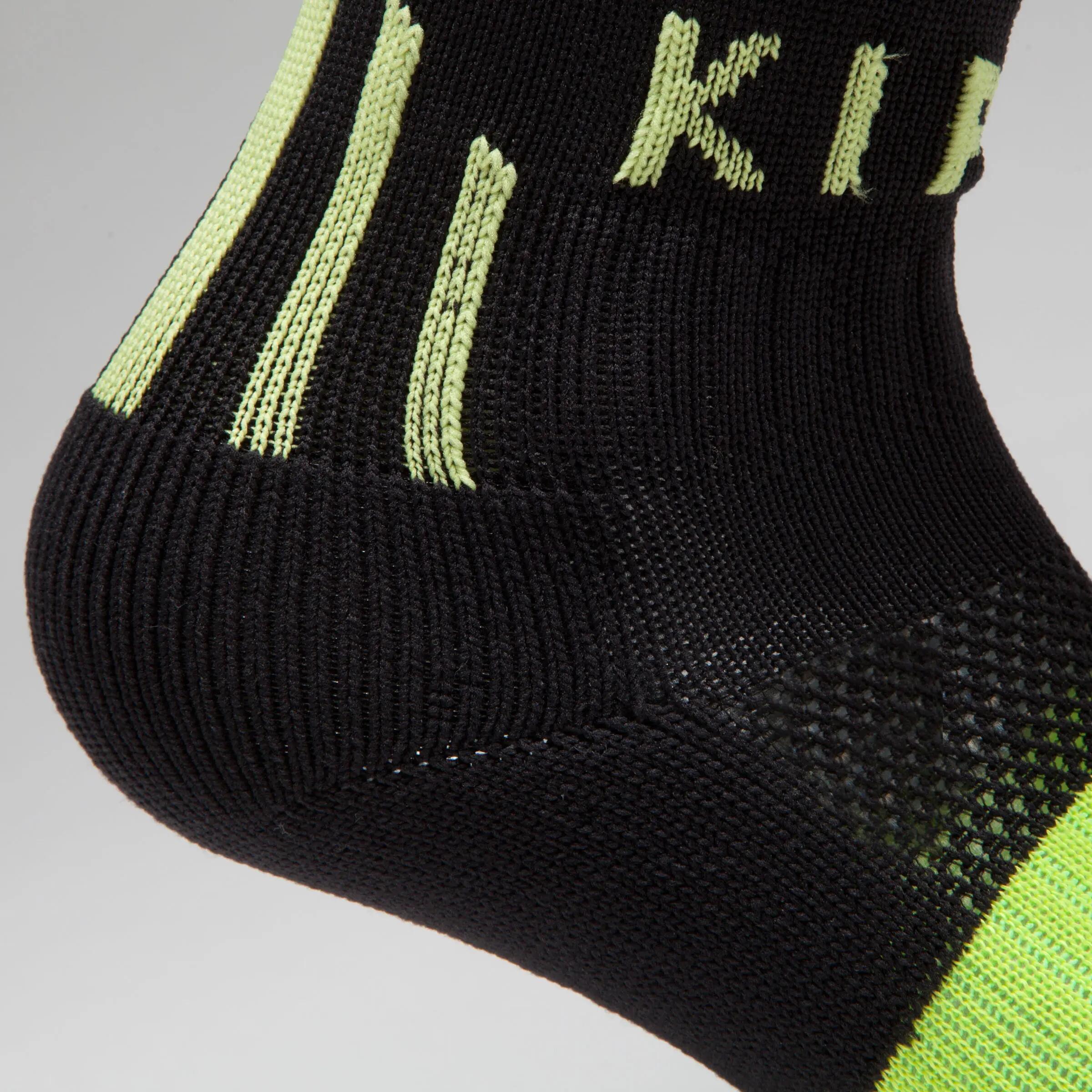 F500 Kids' Football Socks - Black/Neon Yellow 6/7