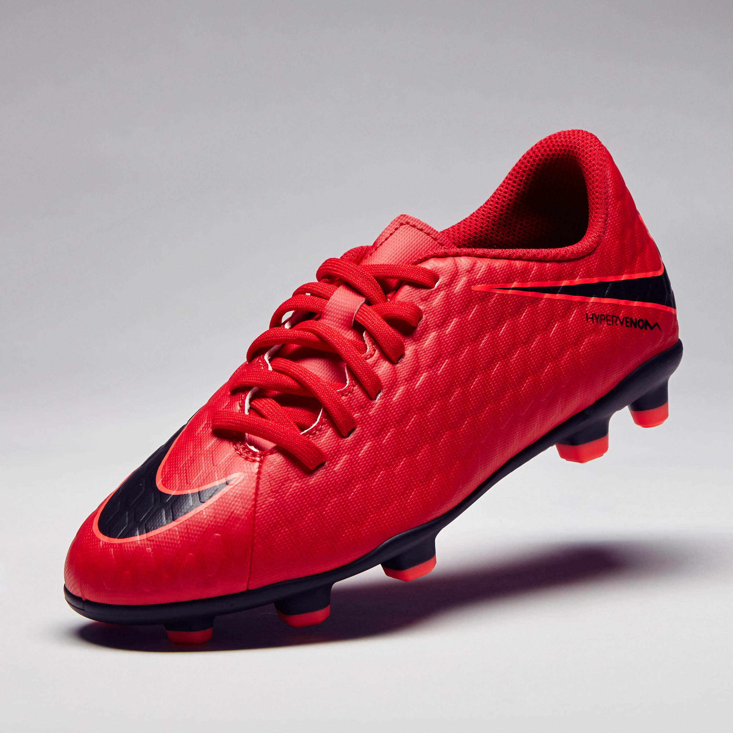 Hypervenom Phade FG Kids Football Boots Red NIKE Decathlon