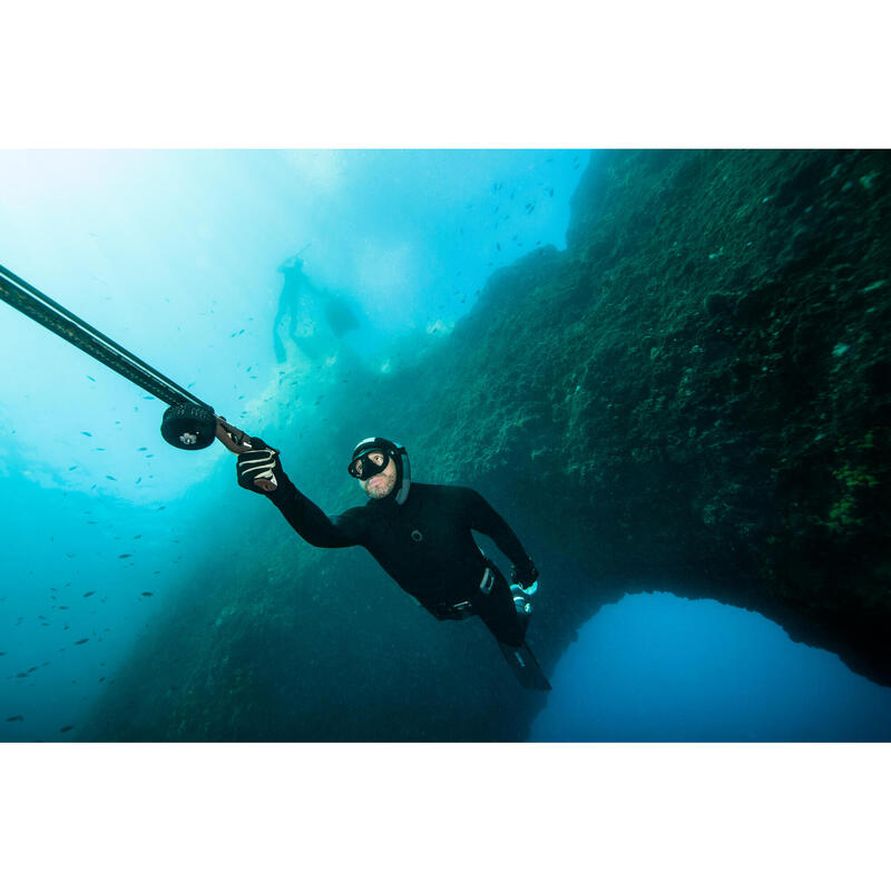 Férfi búvárruha felső víz alatti vadászathoz SPF 500, 5 mm-es neoprén, sötétszürke