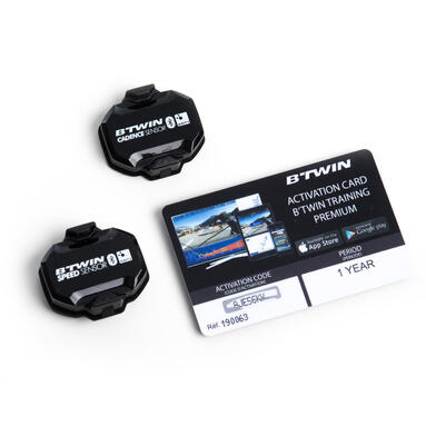 CONJUNTO SENSORES DE CADÊNCIA E VELOCIDADE SEM ÍMAN ANT+/BLUETOOTH SMART B'TWIN CONJUNTO SENSORES DE CADÊNCIA E VELOCIDADE SEM ÍMAN ANT+/BLUETOOTH SMART B'TWIN