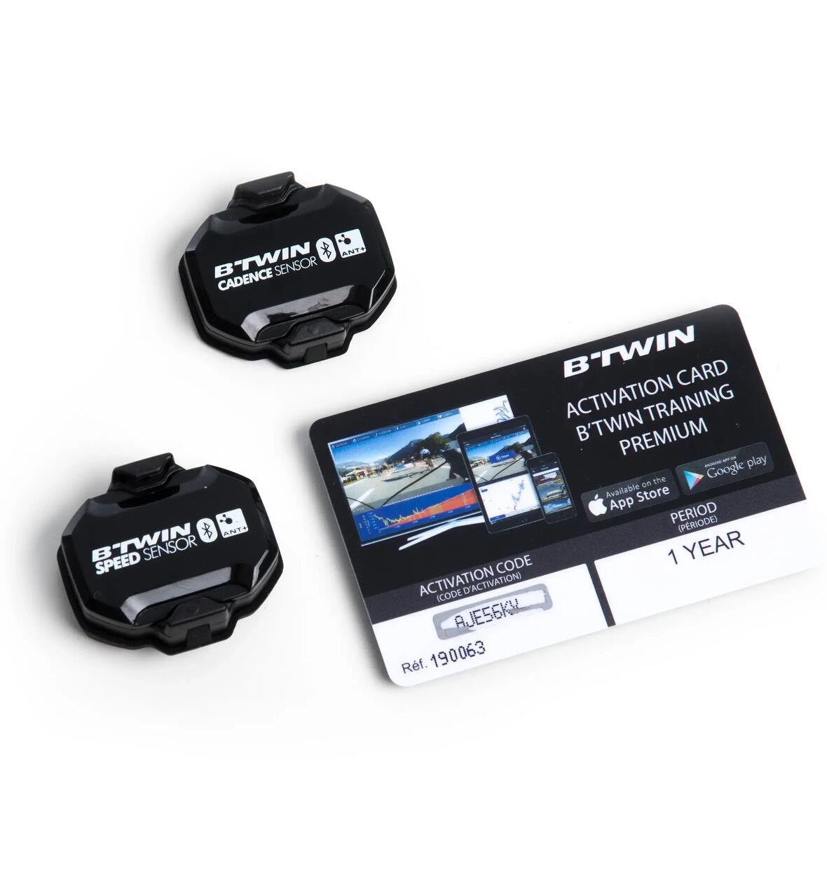 KIT DE CAPTEURS VITESSE ET CADENCE SANS AIMANT ANT+/BLUETOOTH SMART B'TWIN