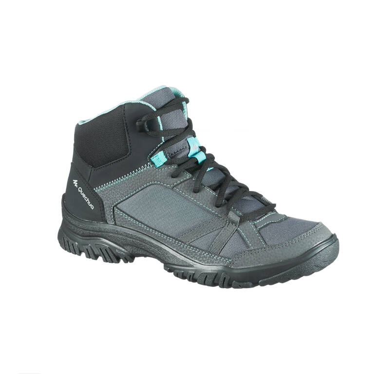 Women Mid Ankle Hiking Shoes Granite Grey - NH100