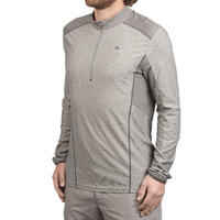 חולצת טי ארוכה לגברים לטיולי הרים דגם MH550 עם רוכסן חצי - צבע אפור
