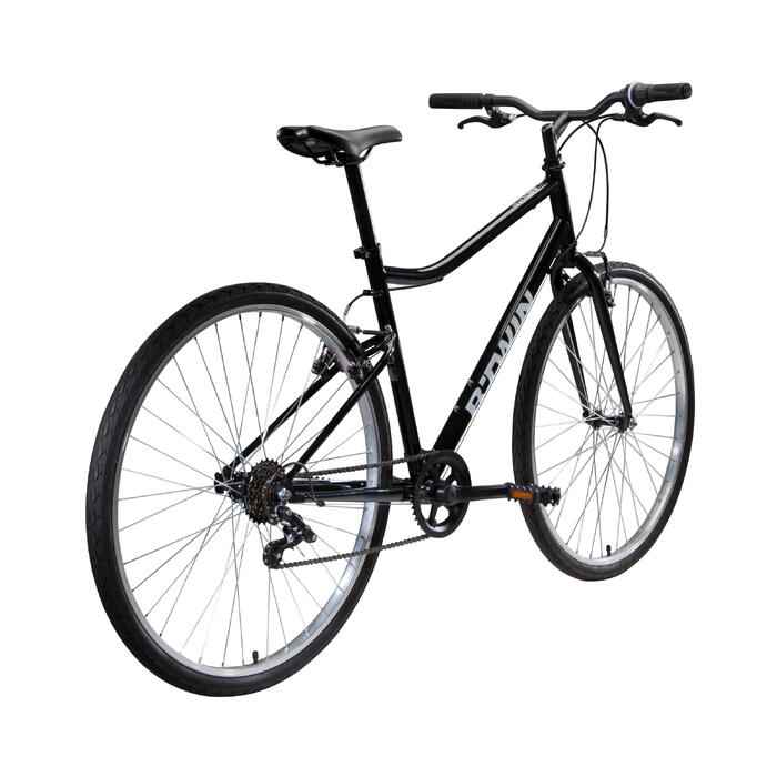 fahrrad standpumpe 100 schwarz b'twin
