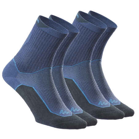 Country walking socks - NH500 High - X2 pairs - Navy
