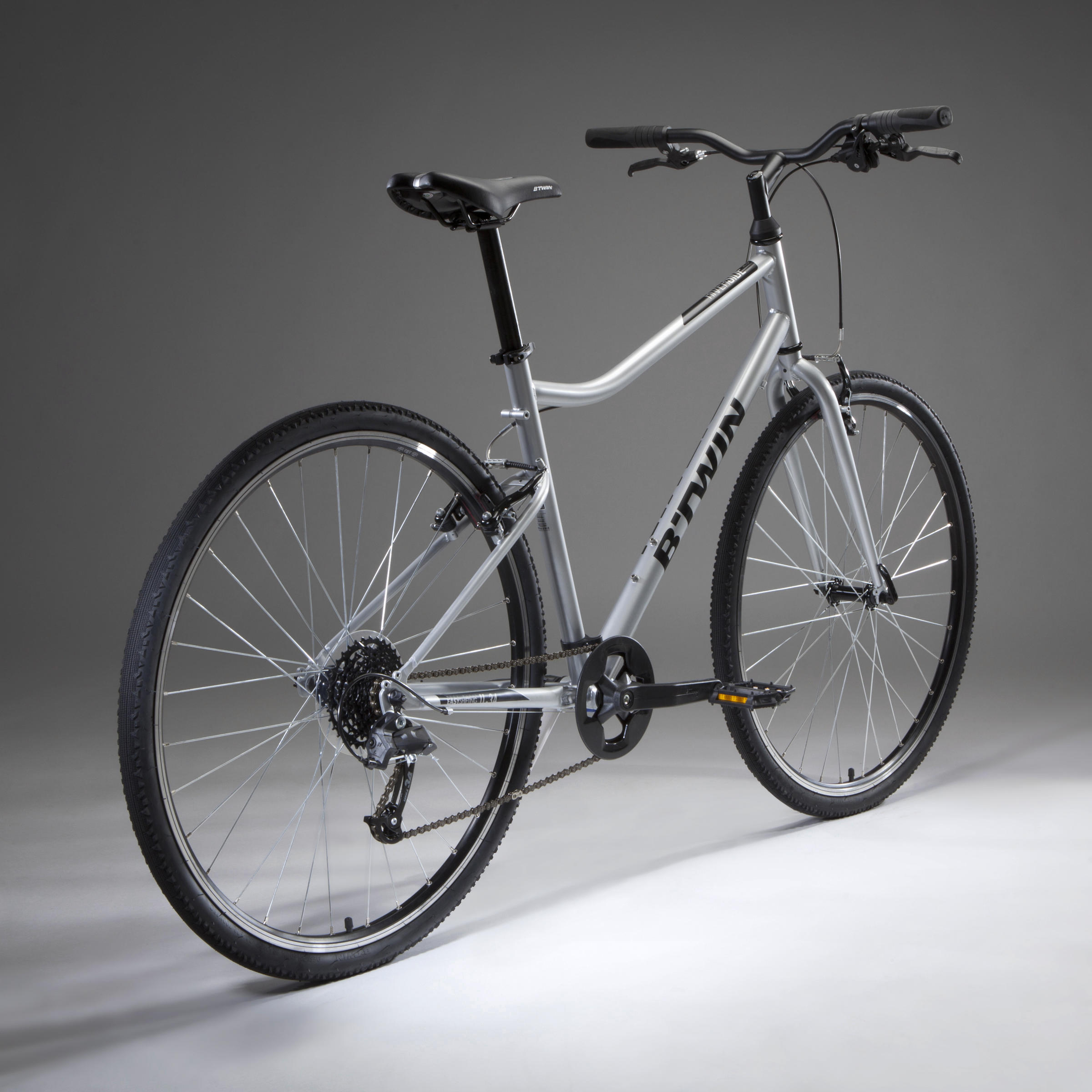 Bici trekking RIVERSIDE 120 grigia RIVERSIDE | DECATHLON
