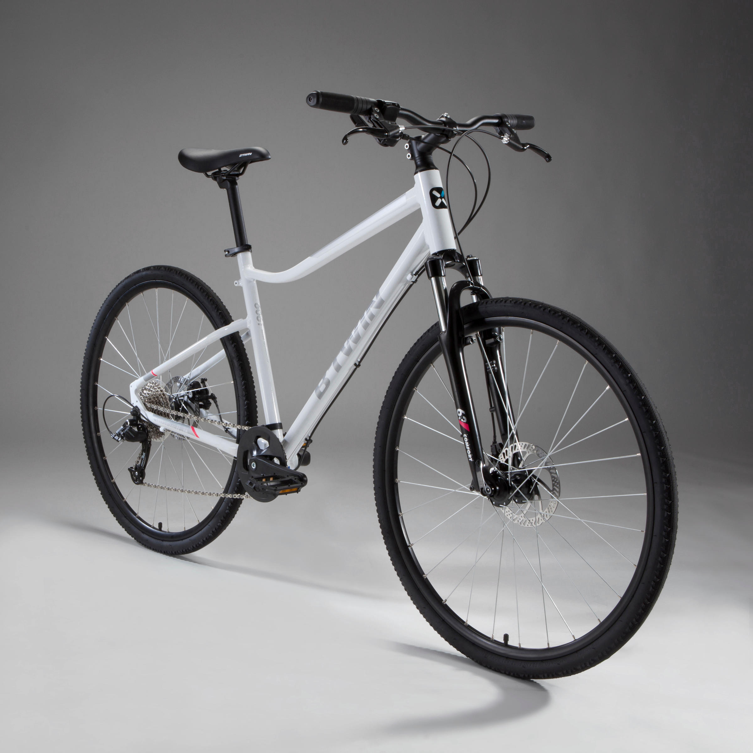 Riverside 500 Hybrid Bike - White 