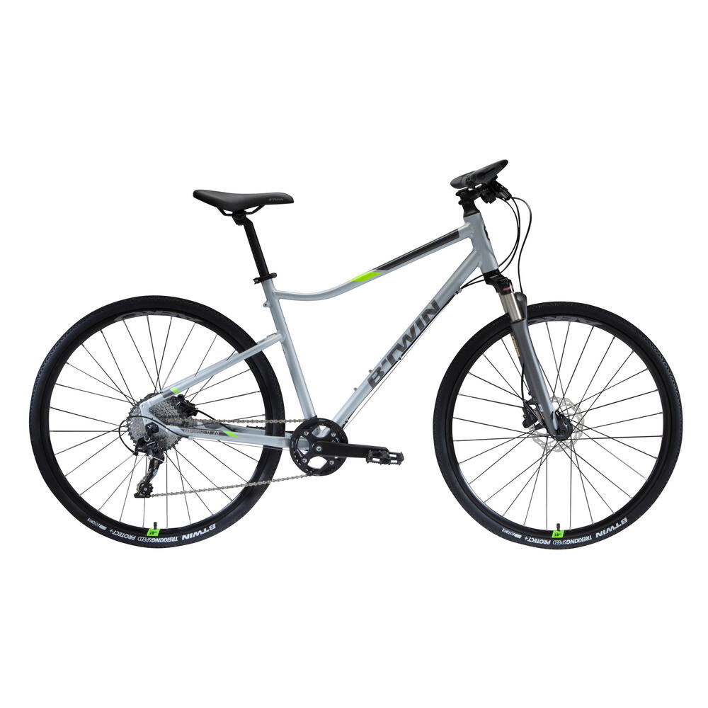 FAHRRAD 28" CROSS TREKKINGRAD RIVERSIDE 900 ALU HELLGRAU B'TWIN