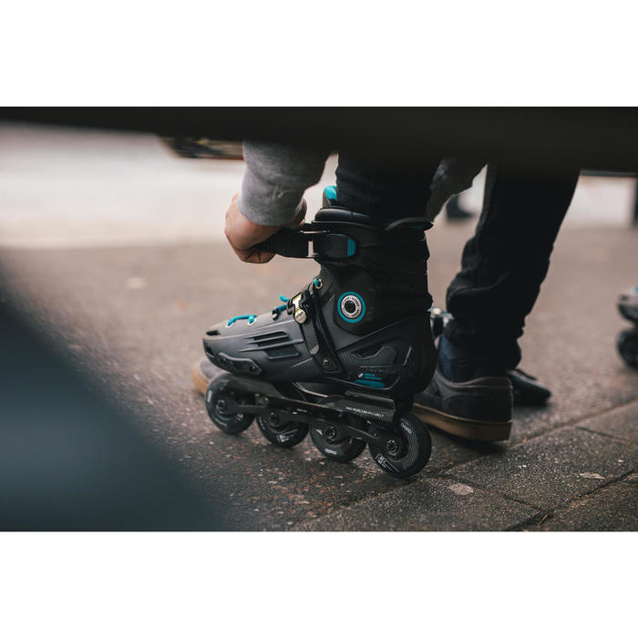 MF500 HardBoot Adult Freeride Skate Black/Blue Decathlon