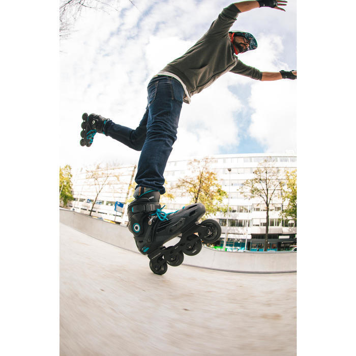 MF500 HardBoot Adult Freeride Skate Black/Blue Decathlon