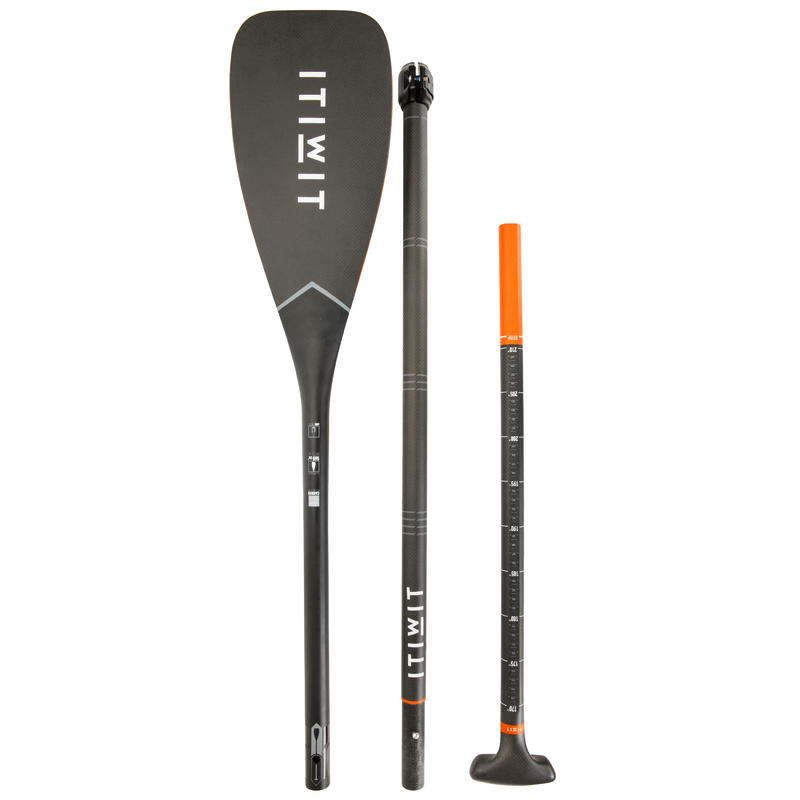 3 Part Adjustable Carbon Sup Paddle 170210cm Decathlon