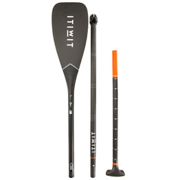 Pagaie stand up paddle 900 carbone 3 parties demontable reglable 170-210 cm