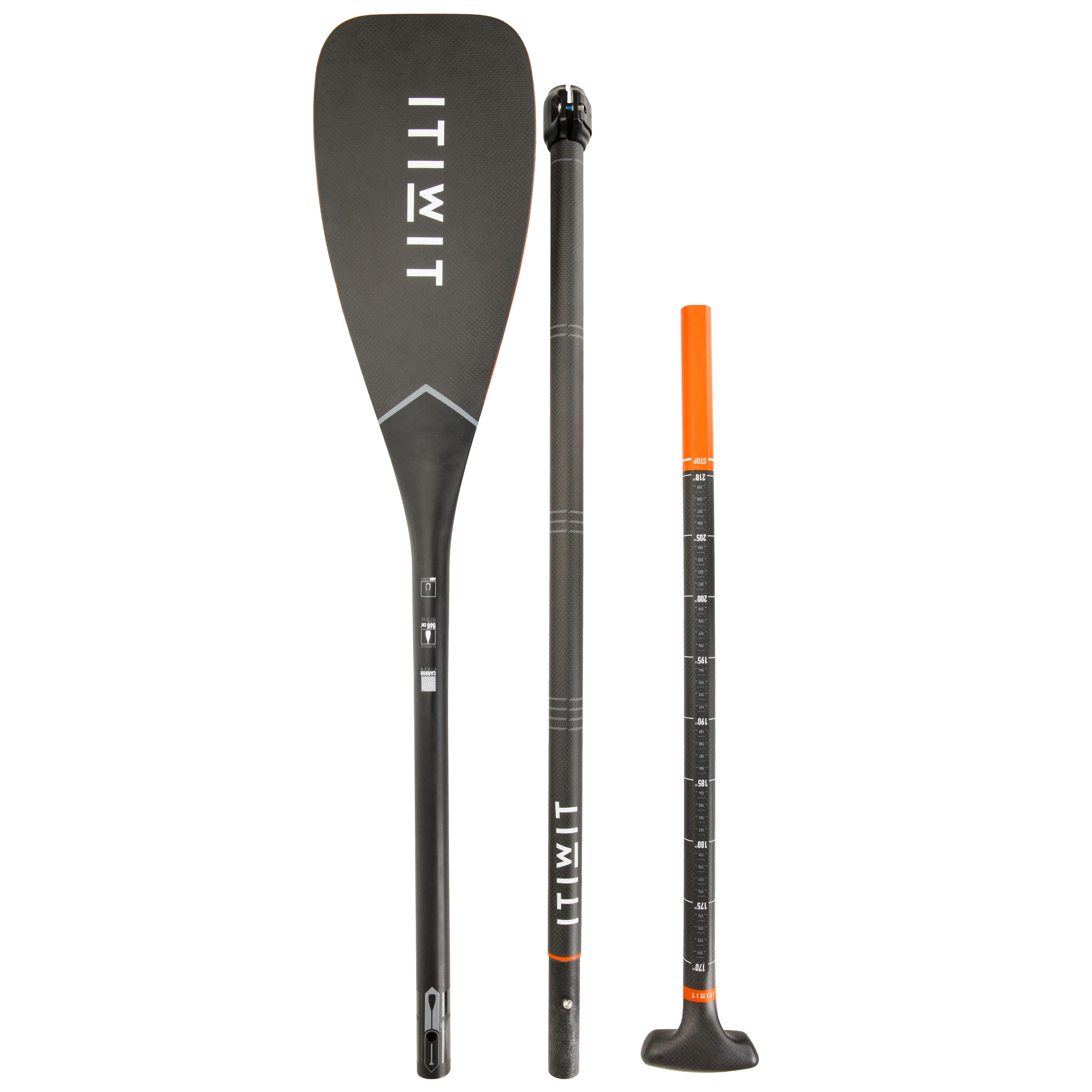 ITIWIT Nastaviteľné karbónové pádlo 900 na paddleboard 170 – 210 cm čierne UNI