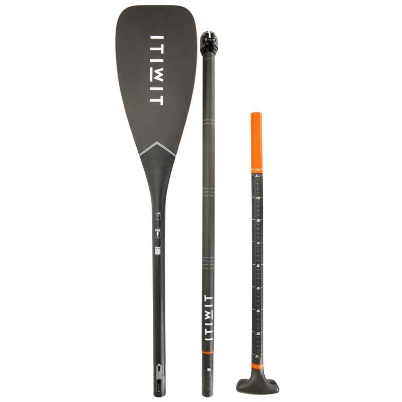 Pagaie Carbon Demontabilă și Reglabilă Stand up paddle 900 170 -210 cm Negru