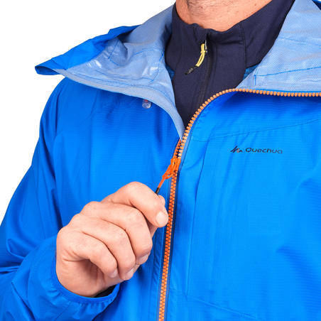 Plava muška vodootporna kišna jakna za planinarenje FH500