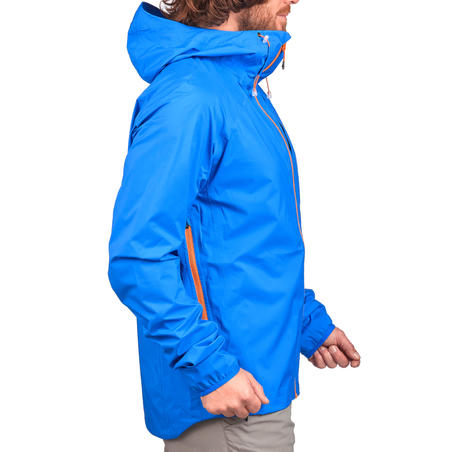 Plava muška vodootporna kišna jakna za planinarenje FH500