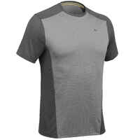 MH500 Men's Short-Sleeved Mountain Hiking T-shirt - Grey