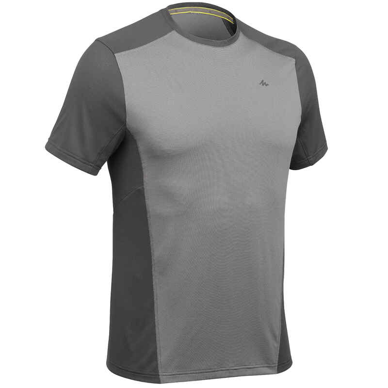 MH500 Men's Short-Sleeved Mountain Hiking T-shirt - Grey