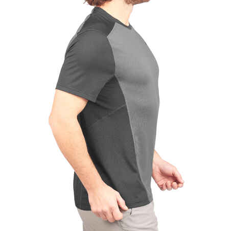 MH500 Men's Short-Sleeved Mountain Hiking T-shirt - Grey