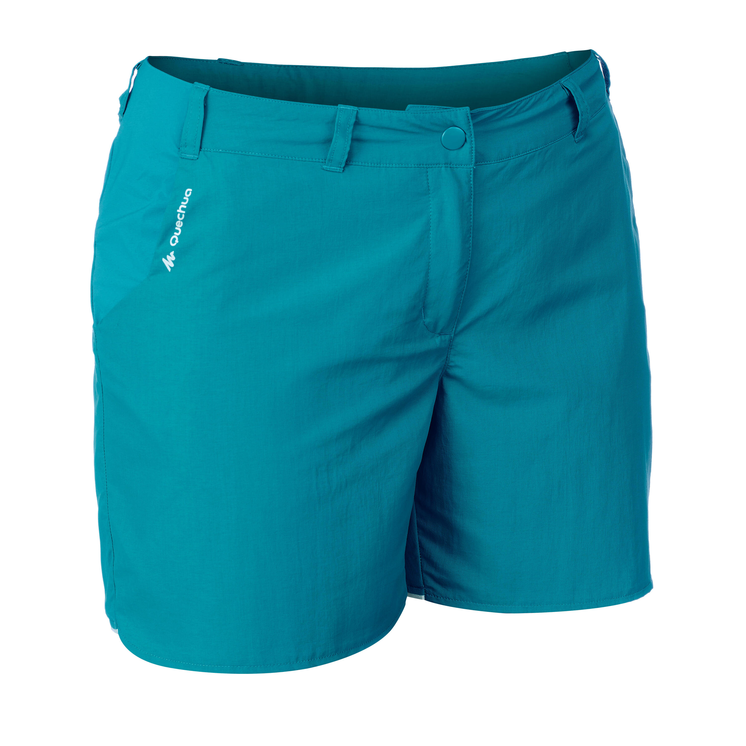 QUECHUA MH100 Women's Mountain Hiking Shorts - Turquoise Blue