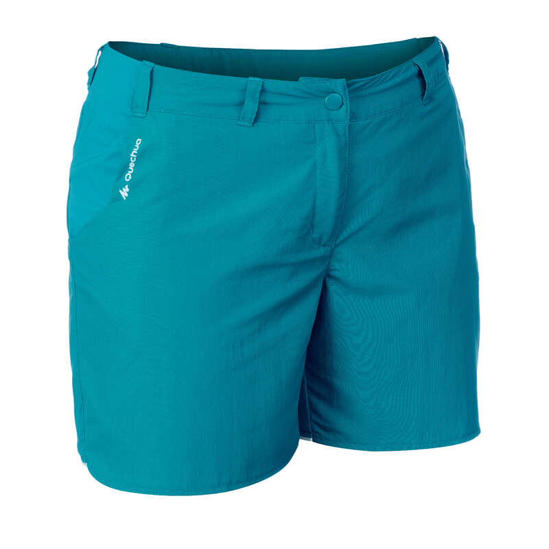 WOMEN MOUNT HIK SHORT, CORSAIR WARM W Hiking - MH100 W Shorts - Turquoise QUECHUA - Hiking Clothes