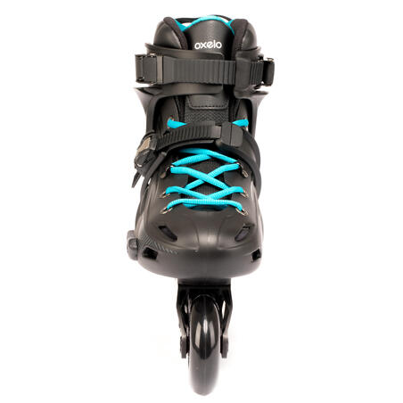 Adult Freeride Hardboot Inline Skates Mf500 Blue White Decathlon