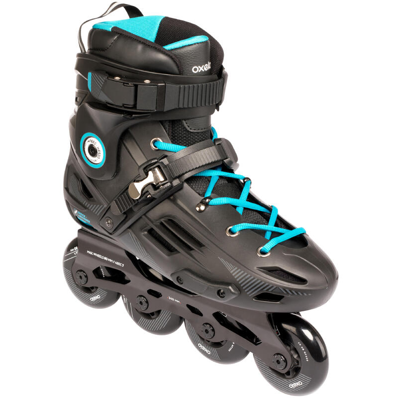 Patin à roues alignées pour adulte MF500 Rigide noir bleu Patin à roues alignées pour adulte MF500 Rigide noir bleu