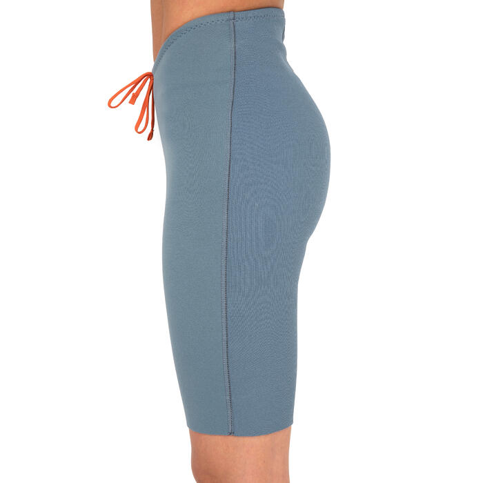 Neoprenshorts Kajak und Stand Up Paddle Neopren 2 mm Damen blau Itiwit DECATHLON