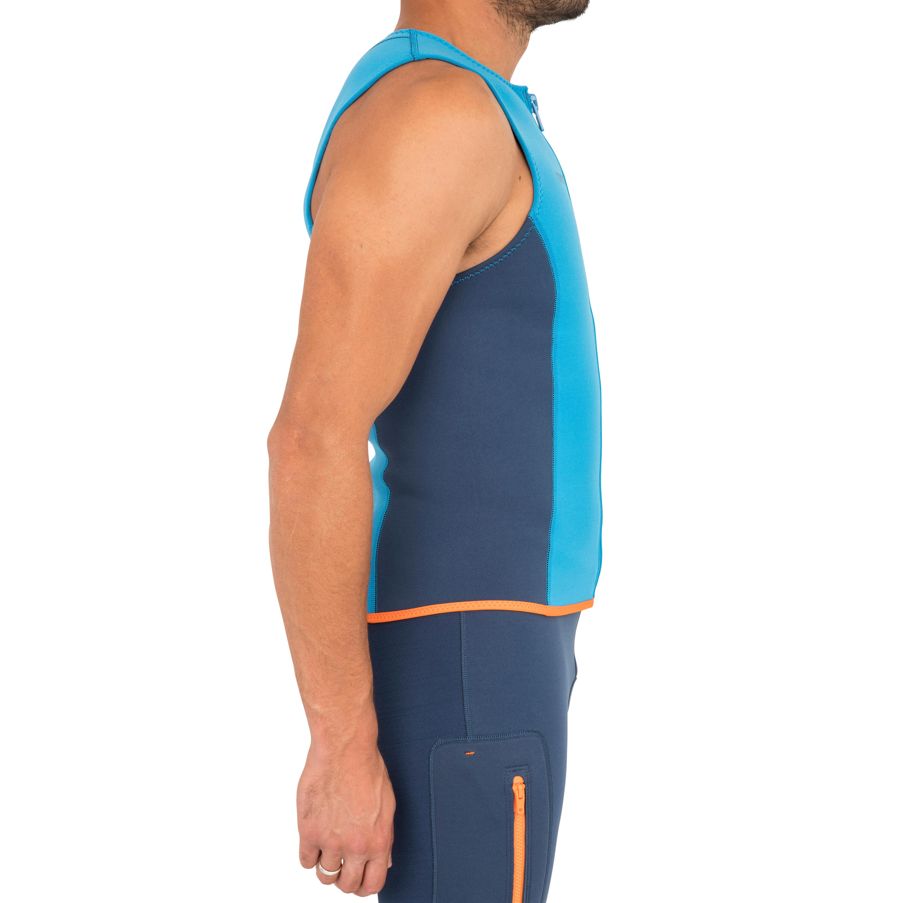 GILET KAYAK ET STAND UP PADDLE 500 HOMME NEOPRENE 2 MM BLEU ELEC 5/7