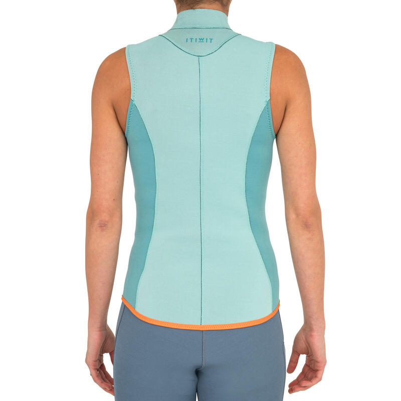 GILET NÉOPRÈNE KAYAK ET STAND UP PADDLE 500 FEMME 2 MM VERT