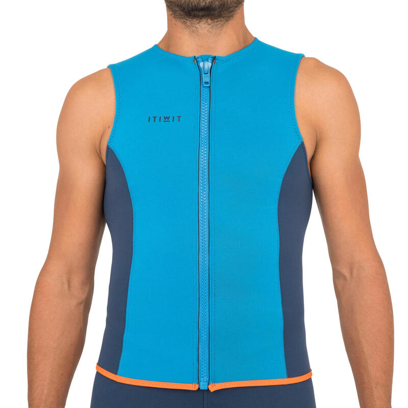 GILET KAYAK ET STAND UP PADDLE 500 HOMME NEOPRENE 2 MM BLEU ELEC