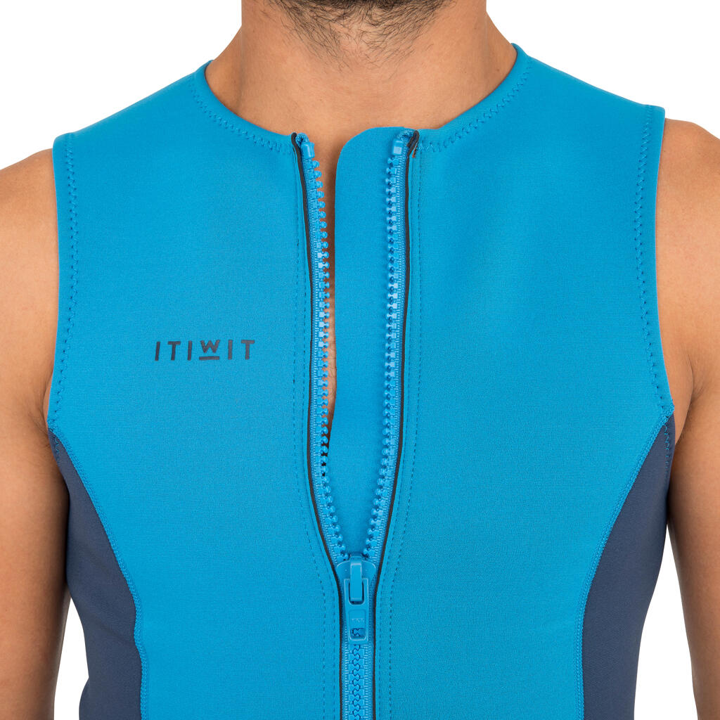 GILET KAYAK ET STAND UP PADDLE 500 HOMME NEOPRENE 2 MM BLEU ELEC