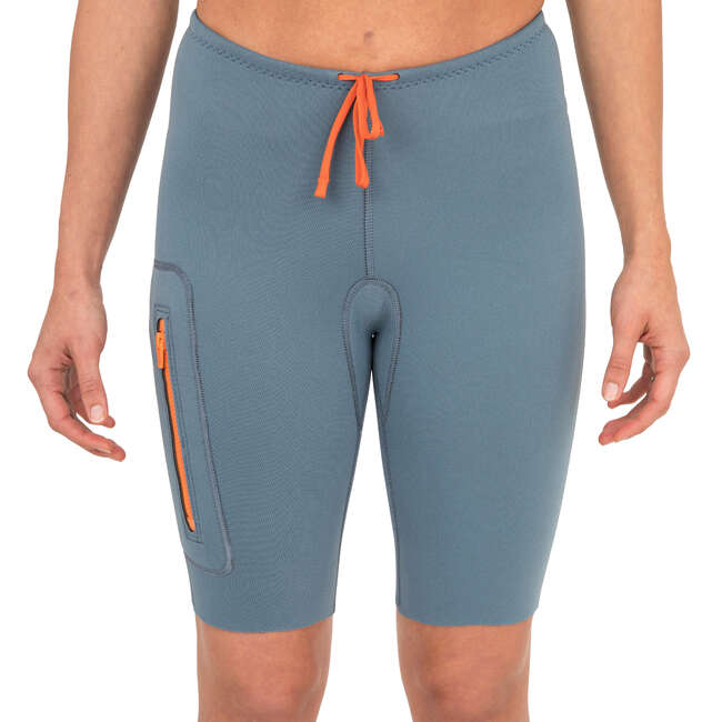 Neoprenshorts Kajak und Stand Up Paddle Neopren 2 mm Damen blau ITIWIT Decathlon...