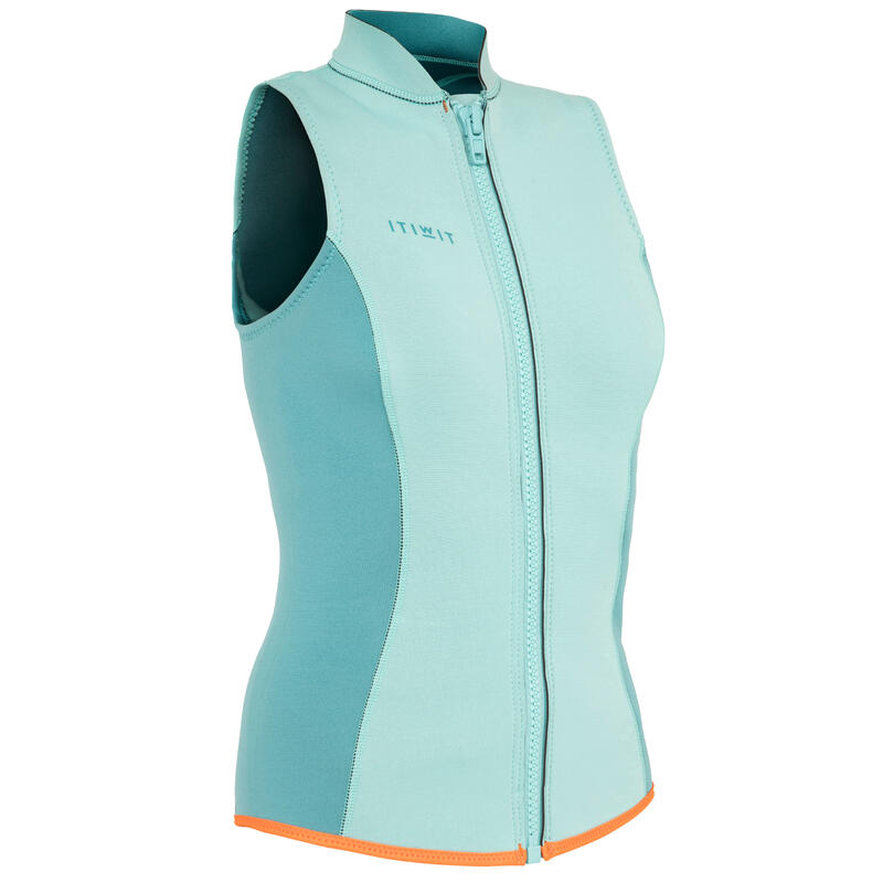 GILET NÉOPRÈNE KAYAK ET STAND UP PADDLE 500 FEMME 2 MM VERT