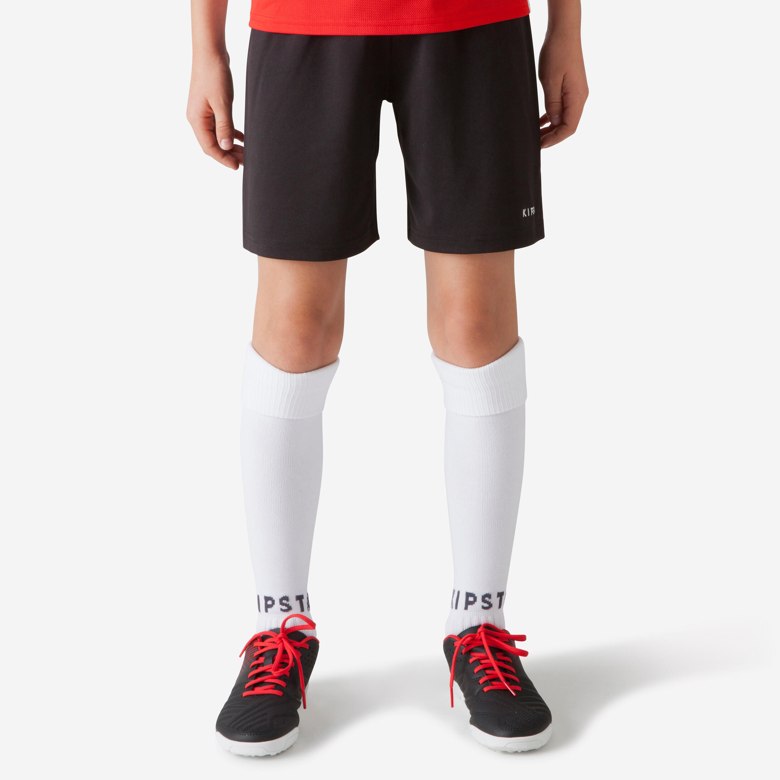 Pantalon de soccer enfant Essentiel noir Noir Fum Kipsta Decathlon