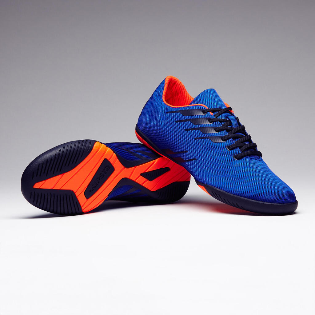 Hallenschuhe Futsal Fußball CLR 300 Erwachsene blau/orange