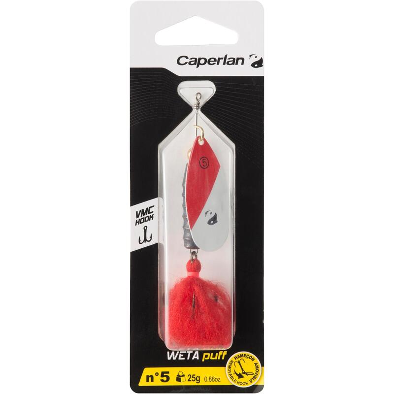 CUCHARILLA GIRATORIA PESCA DE DEPREDADORES WETA PUFF Nº 5 RED HEAD 