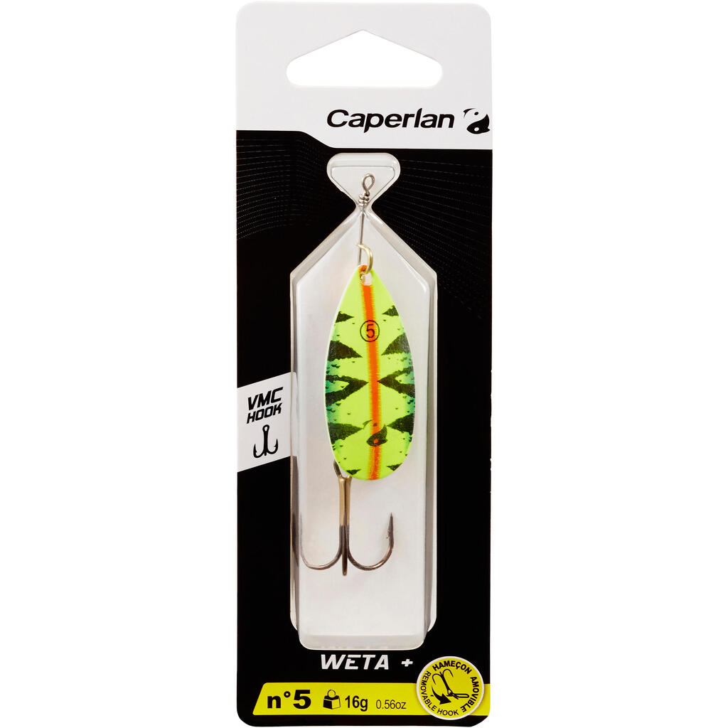 ספינר WETA + #5 FIRE TIGER לדיג טורפים כתום זוהר