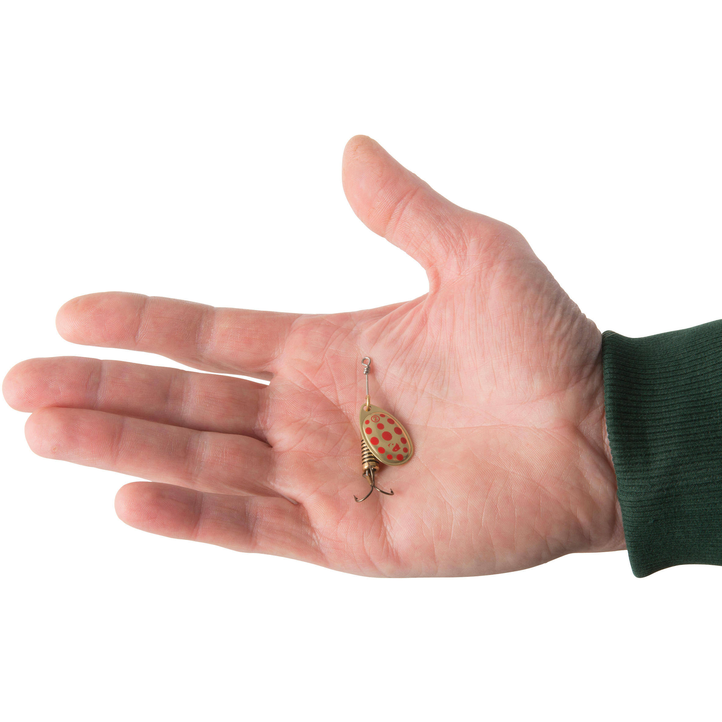 Fishing Spinner Weta #2 Gold Red Dots. -  4