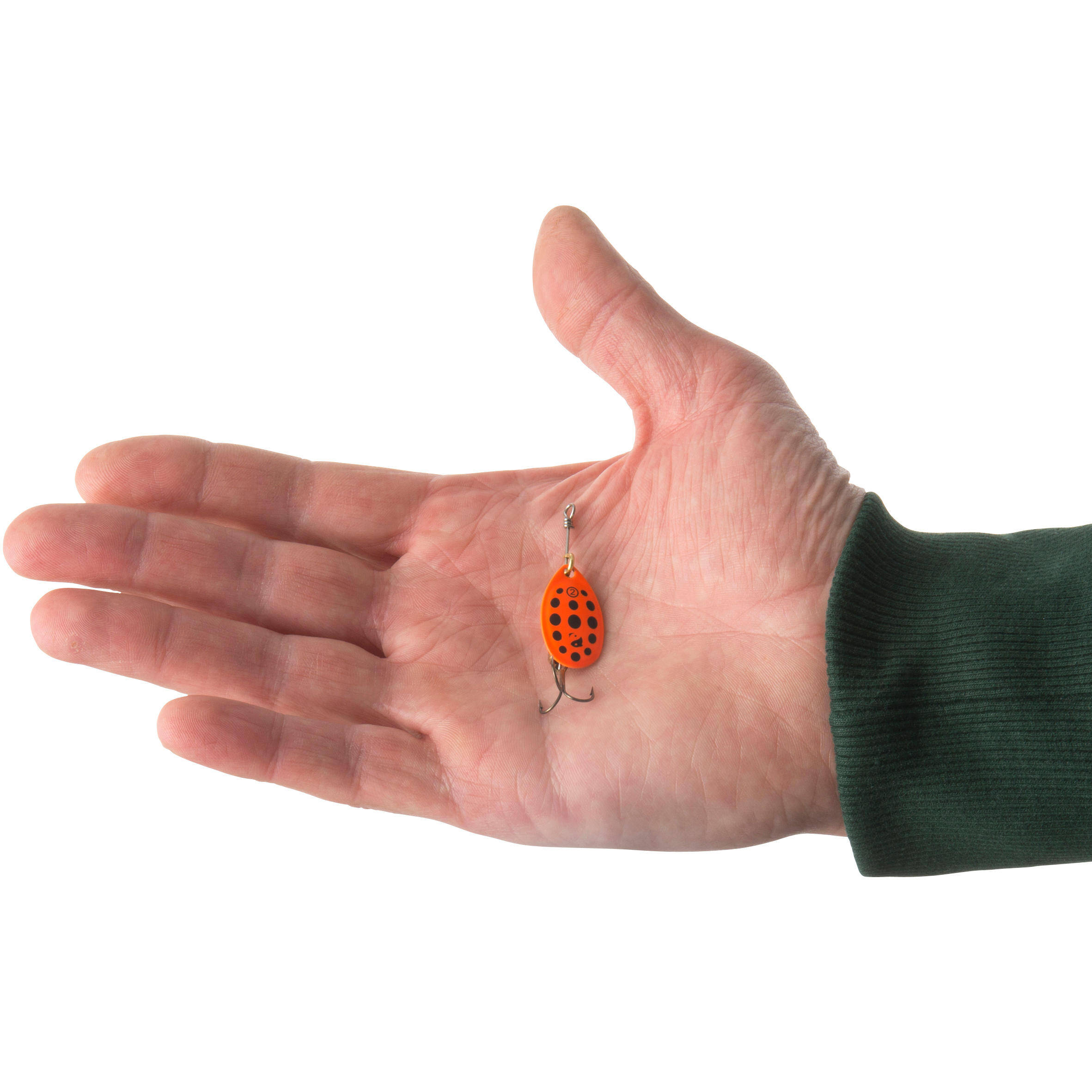 WETA + #2 ORANGE BLACK DOTS PREDATOR FISHING SPINNER -  4