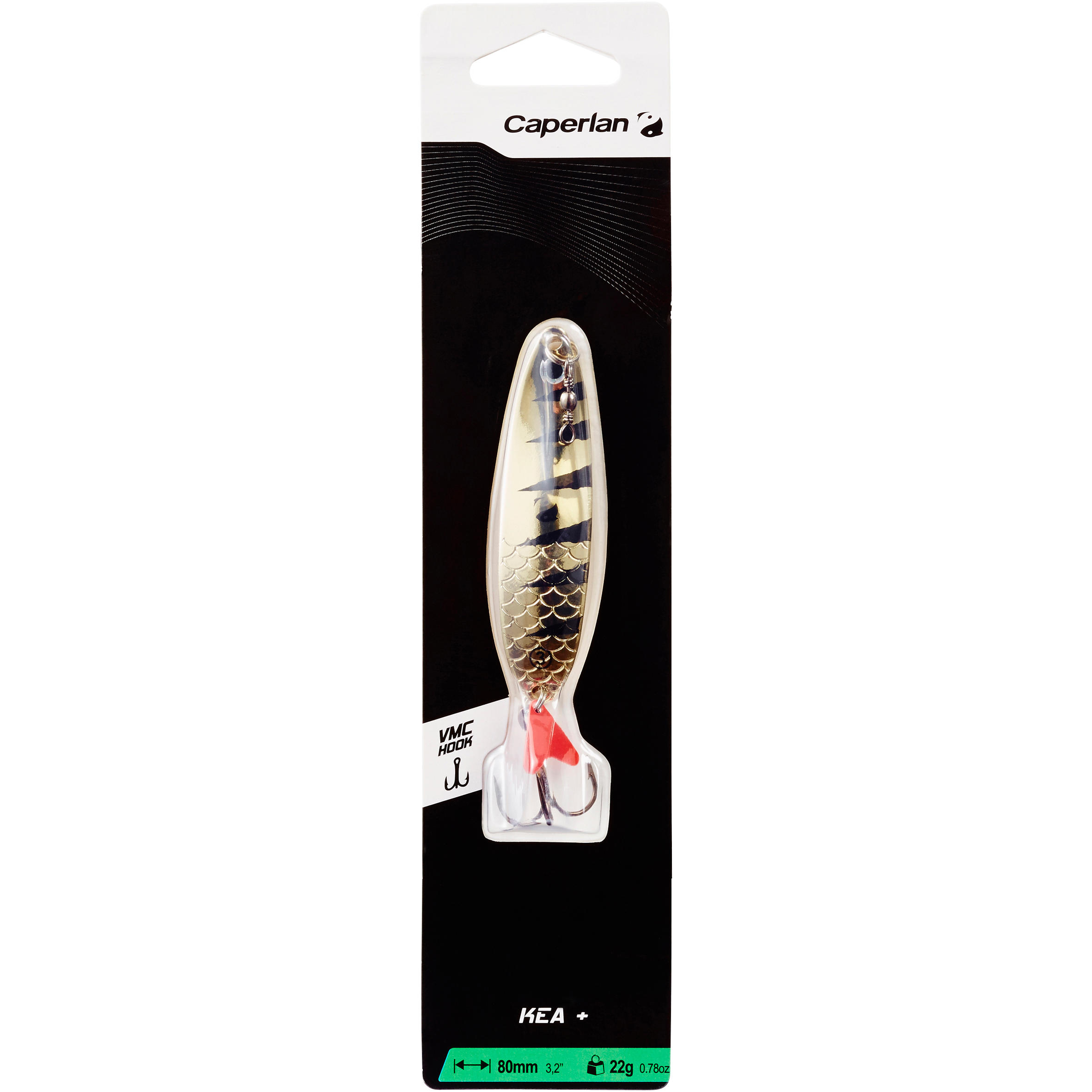 CUILLER ONDULANTE PÊCHE DES CARNASSIERS KEA + 22 GR OR/NOIR 4/4