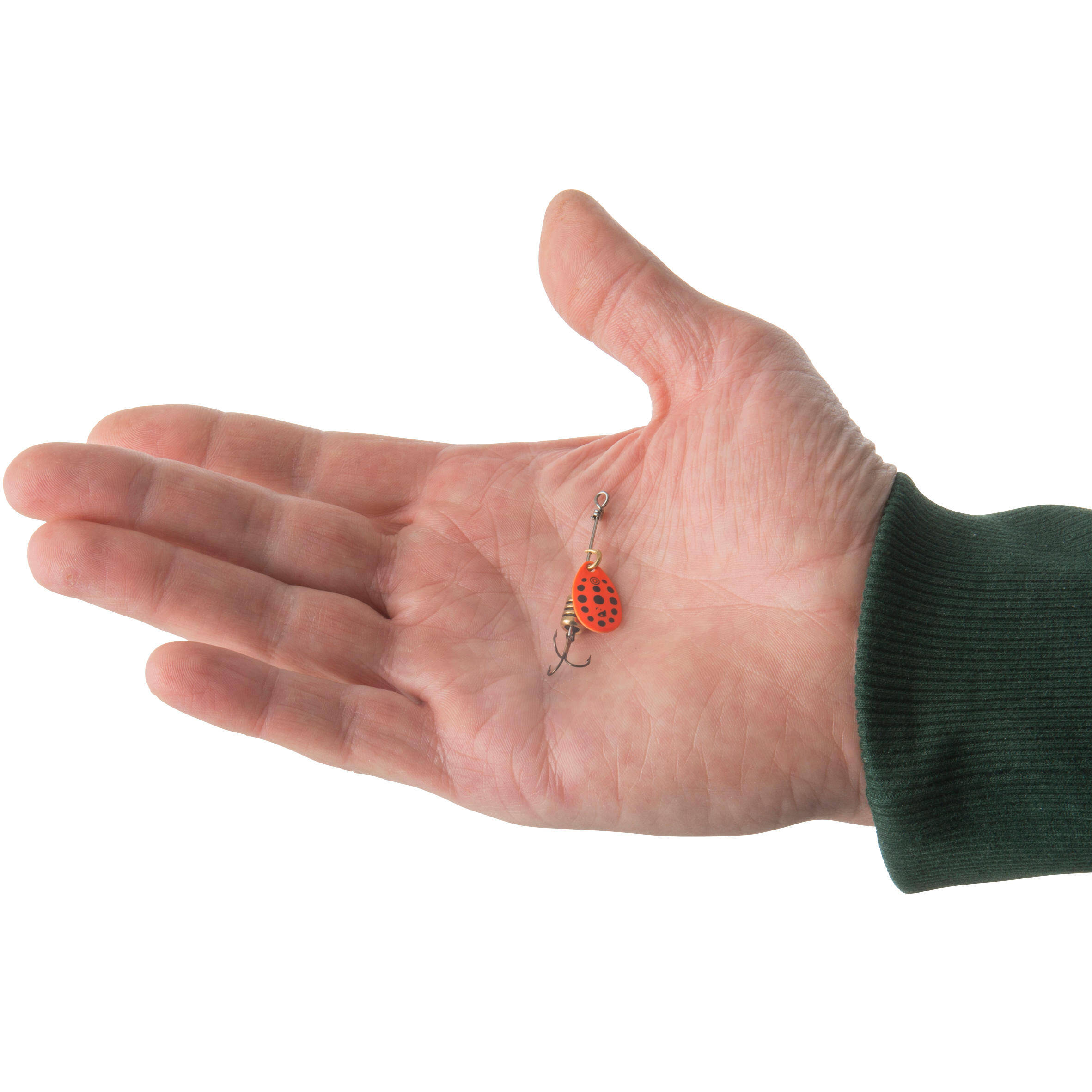 Fishing Spinner Weta #0 - Orange Black Dots -  4