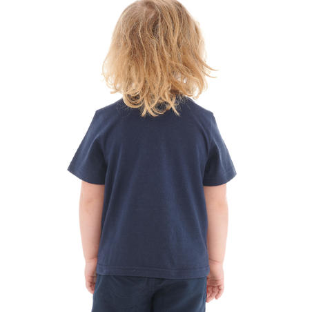 T-shirt de randonnée enfant MH100 bleu marine