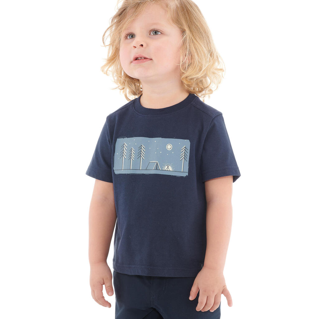 Wander-T-Shirt Kinder Gr. 92–116 - MH100 blau leuchtend