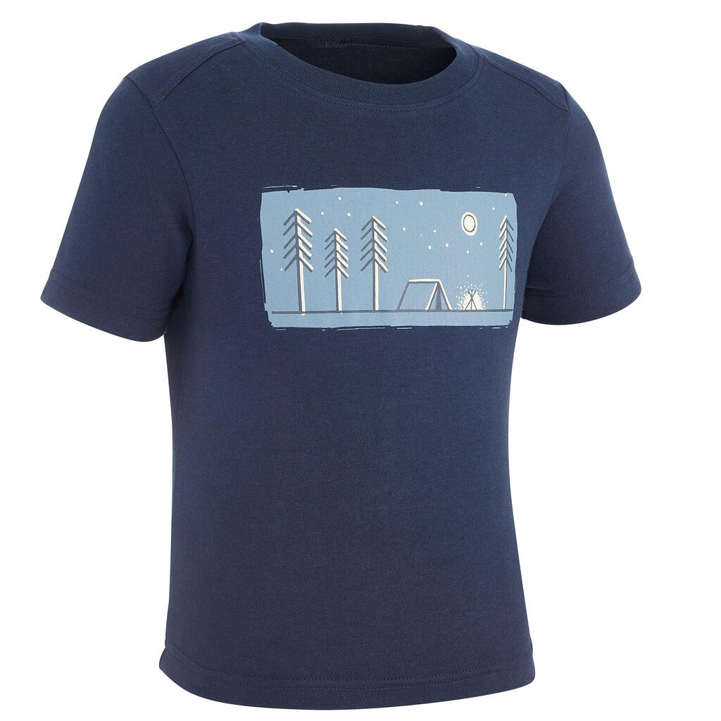 Wander-T-Shirt Kinder Gr. 92–116 - MH100 blau leuchtend